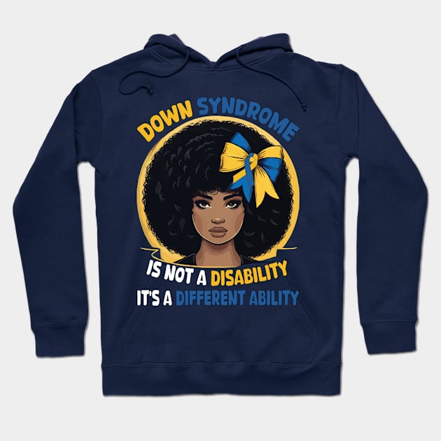World Down Syndrome Awareness Trisomy 21 African American Hoodie by JUST PINK